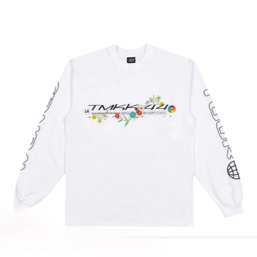 NWT F1 +44 Takashi Murakami Lewis Hamilton White Long Sleeve Tee